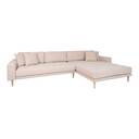 Lido Lounge Sofa mit Longchair 290 x 170/92 cm, Sand, Naturholz-Füße, Longchair Rechts