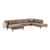 Lido U-Sofa Open End Braun Cord 370 x 220 x 76 cm - Braun, Links