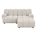 Sofa Taza 2,5 Sitzer mit Pouf 190 x 95-175 cm x 77 cm, sand, Pouf rechts