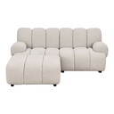 Sofa Taza 2,5 Sitzer mit Pouf 190 x 95-175 cm x 77 cm, sand, Pouf links