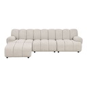 Sofa Taza 3,5 Sitzer Modular mit Pouf 276 x 95-175 cm x 77 cm, Longchair links