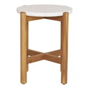 Terracina Outdoor Beistelltisch, Akazie/Terrazzo Weiß/Natur, Ø37x48 cm