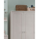 Wohnglücklich Kleiderschrank Vita 2-türig aus massiver Kiefer 2-türig 100 x 178 x 52 cm, weiß