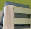 Halbhohes Abenteuerbett Hellblau mit Tunnel aus massiver Kiefer Kissen 2er-Set, 90 x 10 x 40 cm, Petrol