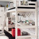 InfansKids Jugendzimmer Nors mit Hochbett Hochbett und Schreibplatte, weiß