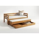 Infanskids Kinderbett Kojenbett mit Gästebett und Rollschubkästen 90 x 200 cm, laugenfarbig