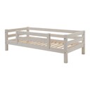 Infanskids Kinderbett mit hinterer und vorderer halber Absturzsicherung 90 x 200 cm, weiß