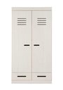 InfansKids Kinderzimmer Butterfly Kleiderschrank 2-türig, weiß, 100 x 190 x 58 cm