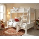 Kombi Etagenbett für 2-3 Kinder mit Absturzsicherung 210 x 160 x 160 cm, weiß