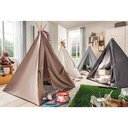 Tipi Zelt aus Baumwolle weiß/schwarz
