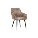 Esszimmer Stuhl Turin Mikrofaser mit Armlehnen Vintage taupe