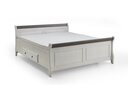 Doppelbett Eva nordische Kiefer massiv 200 x 200 cm, weiß/grau