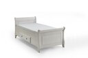 Einzelbett Eva nordische Kiefer massiv 90 x 200 cm, weiß/weiß