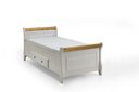 Einzelbett Eva nordische Kiefer massiv 90 x 200 cm, weiß/laugenfarbig