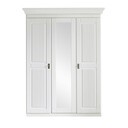 Kleiderschrank Eva 3-türig mit Spiegeltür 165x211x62cm, komplett weiß