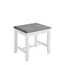 Kleiner Hocker Bergen aus Massivholz 50 x 45 x 40,5 cm, weiß, grau