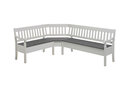 Landhaus Eckbankgruppe Boston mit Armlehnen 213 x 170 cm, weiß/grau