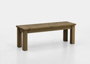 Landhaus Esszimmer und Küchenbank ohne Lehne Boston 130 x 40 x 46 cm, komplett gelaugt