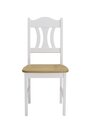 Landhaus Stuhl mit Holzsitz Karl Kristel 44 x 45 x 92 cm, weiß/laugenfarbig