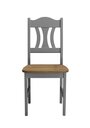 Landhaus Stuhl mit Holzsitz Karl Kristel 44 x 45 x 92 cm, grau/laugenfarbig