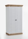 Schrank Bergen Nordische Kiefer massiv 107.5 x 62.6 x 202.1 cm, weiß/laugenfarbig