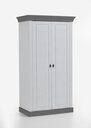 Schrank Bergen Nordische Kiefer massiv 107.5 x 62.6 x 202.1 cm, weiß/grau