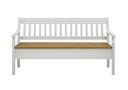 Sitzbank Boston mit Armlehnen aus Massivholz 169,1x93x46 cm, weiß, Sitzfläche gelaugt geölt