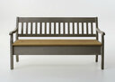 Sitzbank Boston mit Armlehnen aus Massivholz 169,1x93x46 cm, grau, Sitzfläche gelaugt geölt