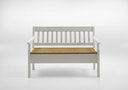 Sitzbank Boston mit Armlehnen aus Massivholz 130,9x93x46 cm, weiß, Sitzfläche gelaugt geölt