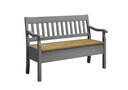 Sitzbank Boston mit Armlehnen aus Massivholz 130,9x93x46 cm, grau, Sitzfläche gelaugt geölt