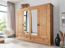 Kleiderschrank Mandø aus massiver Kiefer 4-türig, 254 x 215 x 62 cm