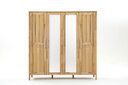 Kleiderschrank Modern Zen mit Spiegeltür | Massivholz von Lars Olesen 205 x 207 x 61 cm, 4-türig