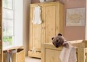 Wohnglücklich Kleiderschrank Vita 2-türig aus massiver Kiefer 2-türig 100 x 178 x 52 cm, gebeizt/geölt