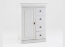 Kleine Kommode Bergen im Landhausstil 88 x 117 x 44,9 cm, komplett weiß