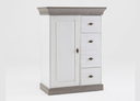 Kleine Kommode Bergen im Landhausstil 88 x 117 x 44,9 cm, weiß / grau