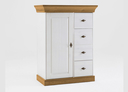 Kleine Kommode Bergen im Landhausstil 88 x 117 x 44,9 cm, weiß / gelaugt geölt