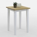 Bartisch Landhaus Fjord mit Barhocker aus Massivholz Bartisch 78x78x103cm, weiß, gelaugt geölt