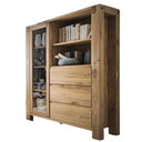 Highboard I Woodstock aus Eiche 119 x 45 x 155 cm, Glastür links