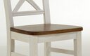 Landhaus Barhocker Fjord Massivholz 43,5x44x96 cm, weiß, Sitz bernstein niedrig