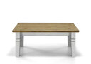 Landhaus Couchtisch Fjord 120x78x46cm, weiß, Tischplatte gelaugt