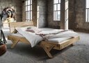 Cinall Unika Balkenbett Doppelbett mit Y-Bein Holz aus Massivholz Fichte,140 x 200 cm