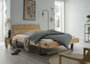 Balkenbett Bold mit Holzkopteil und Metall-Holz Kufe 140 x 200 x 88 cm, Fichte