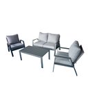 Lounge-Set VICTORIA 4-teilig, anthrazit/beige