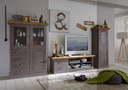 TV-Schrank Landhaus Lowboard Fjord 171,3x53,4x48, grau/gelaugt geölt