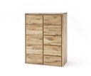 Massivholz Kommode Rödemis Wildeiche 88 x 113 x 42 cm, 5x Schubladen, 1x Tür