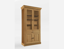 Massivholz Vitrine Bergen Landhaus 2-türig 107,5x202,1x45cm, komplett gelaugt geölt