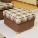 Horsens Ohrensessel Arvid Hocker - braun karo - 54 x 39 x 54 cm