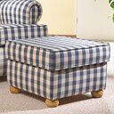 Horsens Ohrensessel Fole Hocker - blau/weiß gestreift - 54 x 39 x 54 cm