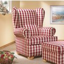 Horsens Ohrensessel Mandø Sessel - rot/weiß - 85 x 110 x 100 cm