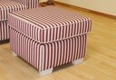Laura Sessel Rød mit Hocker Hocker, Streifen Rot, 60 x 60 x 48 cm